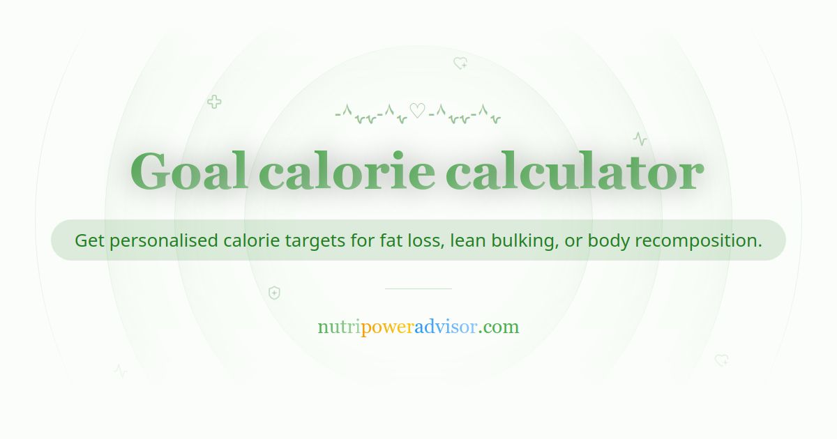Goal Calorie Calculator – Calories for Weight Loss, Muscle Gain & Maintenance